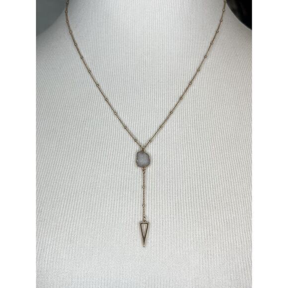 Los Angeles Boutique Rose Gold Long Chain Fashion Boho Gemstone Necklace NEW - Picture 2 of 8